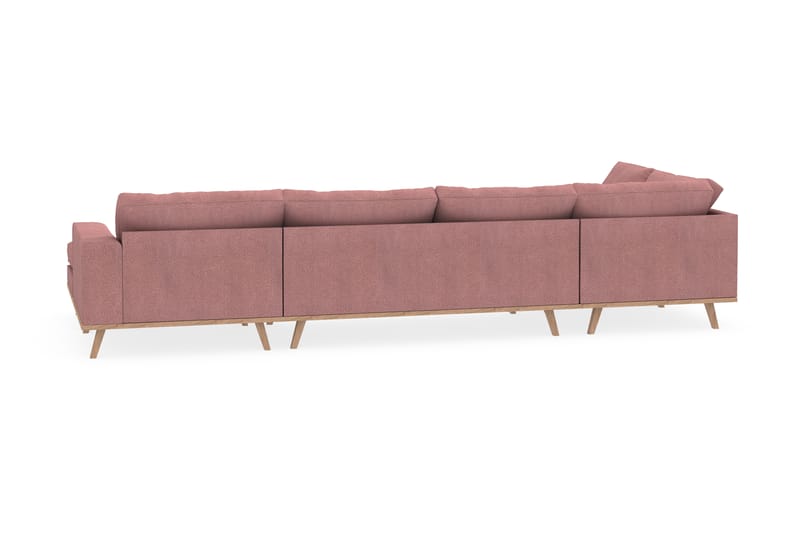 Copenhagen 5-seters Venstrevendt U-formet Sofa med Divan og Sjeselong i Stoff - Rosa - Møbler - Sofaer - U-sofa