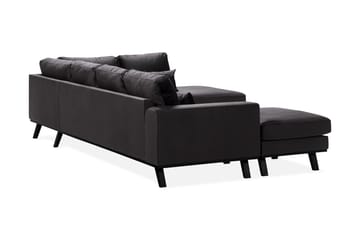 Copenhagen Compact 4-seters Høyrevendt U-formet Large Sofa med Divan og Sjeselong i Fløyel - Mørk grå - Møbler - Sofaer - U-sofa