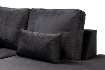 Copenhagen Compact 4-seters Høyrevendt U-formet Large Sofa med Divan og Sjeselong i Fløyel - Mørk grå - Møbler - Sofaer - U-sofa