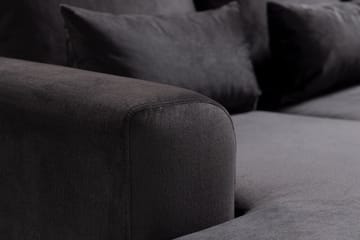 Copenhagen Compact 4-seters Høyrevendt U-formet Large Sofa med Divan og Sjeselong i Fløyel - Mørk grå - Møbler - Sofaer - U-sofa
