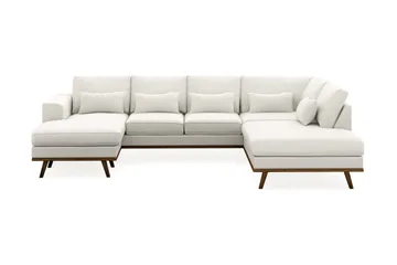 Copenhagen Compact 4-seters Høyrevendt U-formet Large Sofa med Divan og Sjeselong i Stoff - Lys grå - Møbler - Sofaer - U-sofa