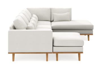 Copenhagen Compact 4-seters Høyrevendt U-formet Sofa med Divan og Sjeselong i Stoff - Lys grå - Møbler - Sofaer - U-sofa