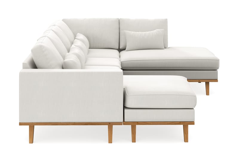 Copenhagen Compact 4-seters Høyrevendt U-formet Sofa med Divan og Sjeselong i Stoff - Lys grå - Møbler - Sofaer - U-sofa