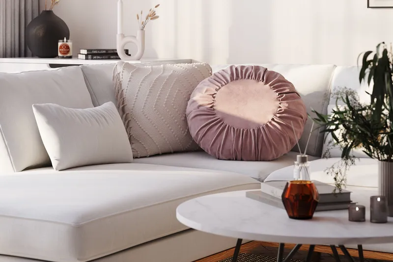 Copenhagen Compact 4-seters Høyrevendt U-formet Sofa med Divan og Sjeselong i Stoff - Lys grå - Møbler - Sofaer - U-sofa