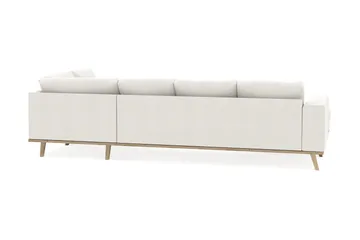 Copenhagen Compact 4-seters Høyrevendt U-formet Sofa med Divan og Sjeselong i Stoff - Lys grå - Møbler - Sofaer - U-sofa