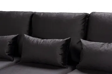 Copenhagen Compact 4-seters Venstrevendt U-formet Large Sofa med Divan og Sjeselong i Fløyel - Mørk grå - Møbler - Sofaer - U-sofa