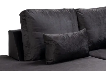 Copenhagen Compact 4-seters Venstrevendt U-formet Large Sofa med Divan og Sjeselong i Fløyel - Mørk grå - Møbler - Sofaer - U-sofa