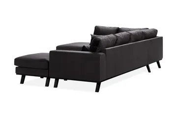 Copenhagen Compact 4-seters Venstrevendt U-formet Large Sofa med Divan og Sjeselong i Fløyel - Mørk grå - Møbler - Sofaer - U-sofa