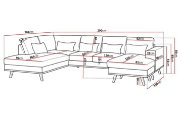 Copenhagen Compact 4-seters Venstrevendt U-formet Sofa med Divan og Sjeselong i Stoff - Lys grå - Møbler - Sofaer - U-sofa