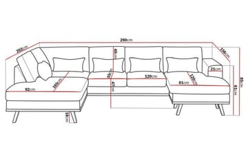 Copenhagen Compact 4-seters Venstrevendt U-formet Sofa med Divan og Sjeselong i Stoff - Lys grå - Møbler - Sofaer - U-sofa