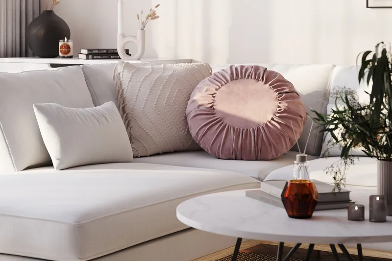 Copenhagen Compact 4-seters Venstrevendt U-formet Sofa med Divan og Sjeselong i Stoff - Lys grå - Møbler - Sofaer - U-sofa