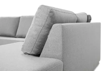 Crazy 4-seters Høyrevendt U-formet Large Sofa med Divan og Sjeselong i Stoff - Grå - Møbler - Sofaer - Sofaer med sjeselong - 4 seters sofa med divan