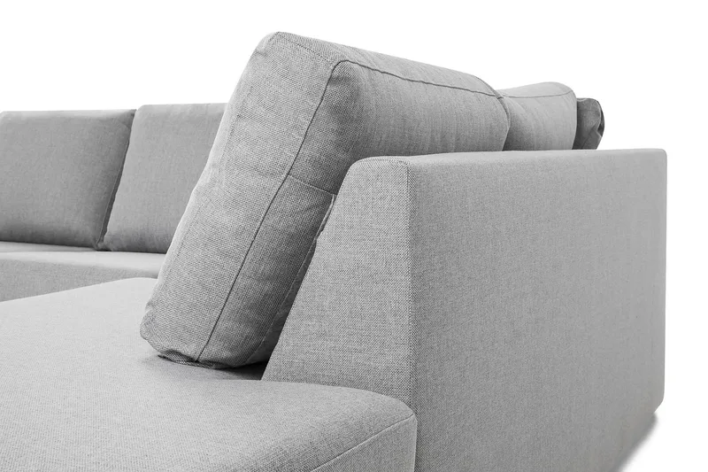 Crazy 4-seters Høyrevendt U-formet Large Sofa med Divan og Sjeselong i Stoff - Grå - Møbler - Sofaer - Sofaer med sjeselong - 4 seters sofa med divan