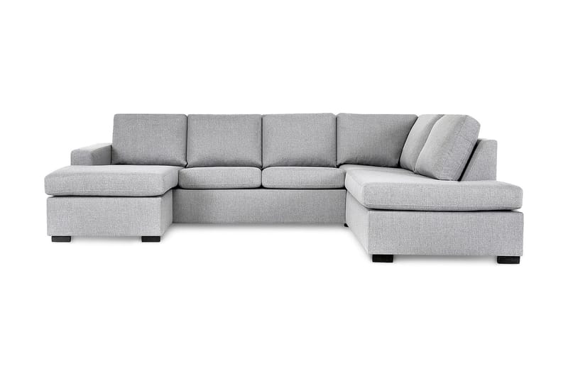 Crazy 4-seters Høyrevendt U-formet Large Sofa med Divan og Sjeselong i Stoff - Grå - Møbler - Sofaer - U-sofa