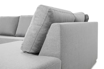 Crazy 4-seters Høyrevendt U-formet Large Sofa med Divan og Sjeselong i Stoff - Grå - Møbler - Sofaer - U-sofa