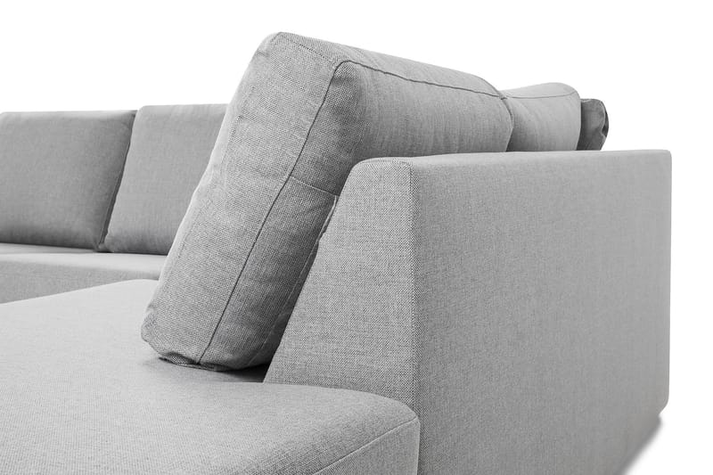 Crazy 4-seters Høyrevendt U-formet Large Sofa med Divan og Sjeselong i Stoff - Grå - Møbler - Sofaer - U-sofa