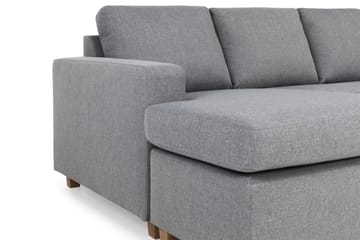 Crazy 4-seters Høyrevendt U-formet Large Sofa med Divan og Sjeselong i Stoff - Grå - Møbler - Sofaer - U-sofa
