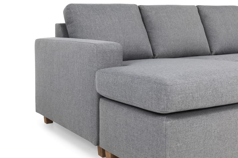 Crazy 4-seters Høyrevendt U-formet Large Sofa med Divan og Sjeselong i Stoff - Grå - Møbler - Sofaer - U-sofa