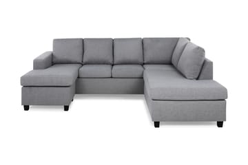 Crazy 4-seters Høyrevendt U-formet Large Sofa med Divan og Sjeselong i Stoff