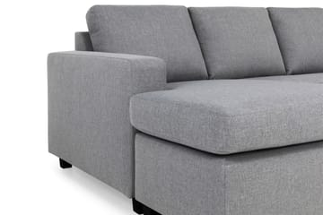 Crazy 4-seters Høyrevendt U-formet Large Sofa med Divan og Sjeselong i Stoff - Grå - Møbler - Sofaer - U-sofa