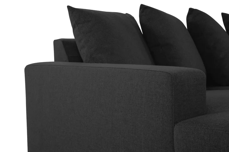 Crazy 4-seters Høyrevendt U-formet Large Sofa med Divan og Sjeselong i Stoff inkl. Pynteputer - Antrasitt - Møbler - Sofaer - U-sofa