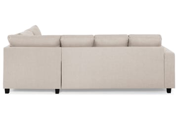 Crazy 4-seters Høyrevendt U-formet Small Sofa med Divan og Sjeselong i Stoff - Beige - Møbler - Sofaer - Sofaer med sjeselong - 4 seters sofa med divan