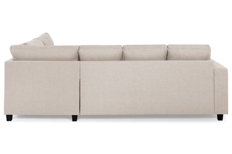 Crazy 4-seters Høyrevendt U-formet Small Sofa med Divan og Sjeselong i Stoff - Beige - Møbler - Sofaer - Sofaer med sjeselong - 4 seters sofa med divan