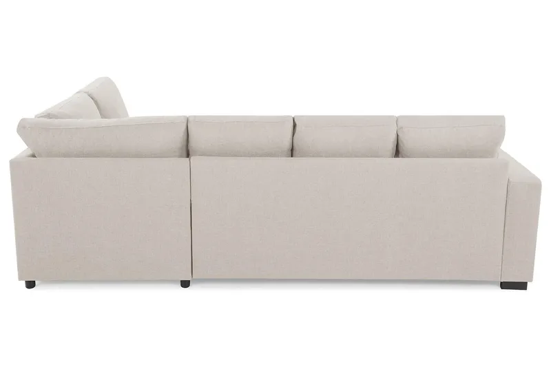 Crazy 4-seters Høyrevendt U-formet Small Sofa med Divan og Sjeselong i Stoff - Beige - Møbler - Sofaer - Sofaer med sjeselong - 4 seters sofa med divan
