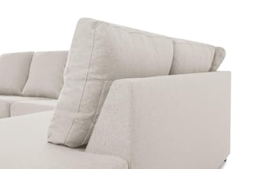 Crazy 4-seters Høyrevendt U-formet Small Sofa med Divan og Sjeselong i Stoff - Beige - Møbler - Sofaer - U-sofa