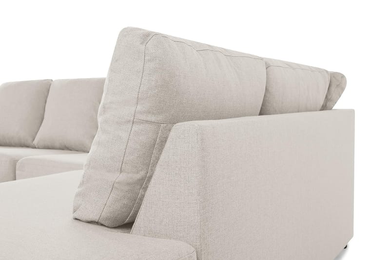 Crazy 4-seters Høyrevendt U-formet Small Sofa med Divan og Sjeselong i Stoff - Beige - Møbler - Sofaer - U-sofa
