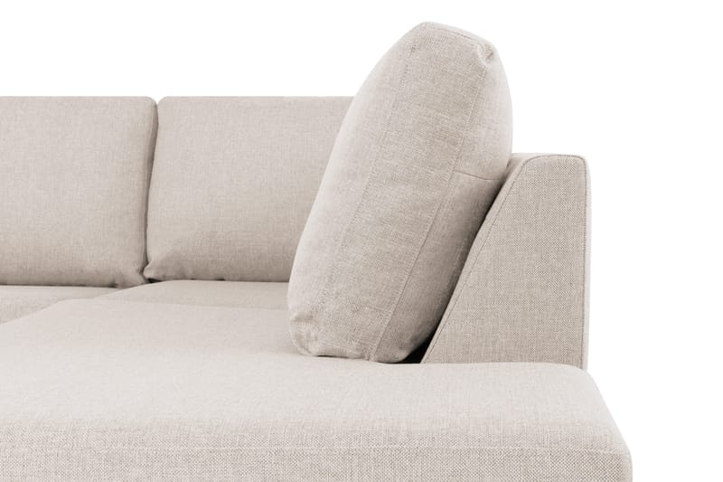 Crazy 4-seters Høyrevendt U-formet Small Sofa med Divan og Sjeselong i Stoff - Beige - Møbler - Sofaer - Sofaer med sjeselong - 4 seters sofa med divan