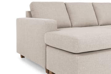 Crazy 4-seters Høyrevendt U-formet Small Sofa med Divan og Sjeselong i Stoff - Beige - Møbler - Sofaer - U-sofa