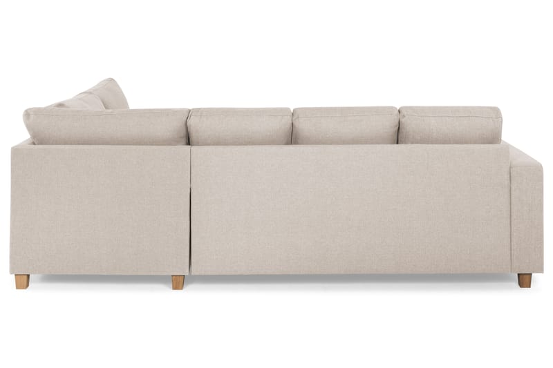 Crazy 4-seters Høyrevendt U-formet Small Sofa med Divan og Sjeselong i Stoff - Beige - Møbler - Sofaer - U-sofa