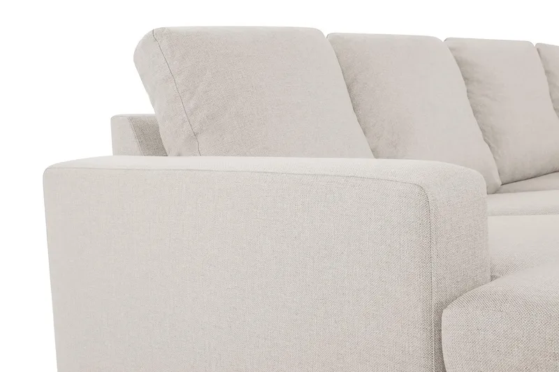 Crazy 4-seters Høyrevendt U-formet Small Sofa med Divan og Sjeselong i Stoff - Beige - Møbler - Sofaer - Sofaer med sjeselong - 4 seters sofa med divan