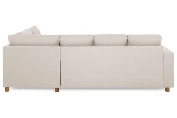 Crazy 4-seters Høyrevendt U-formet Small Sofa med Divan og Sjeselong i Stoff - Beige - Møbler - Sofaer - Sofaer med sjeselong - 4 seters sofa med divan