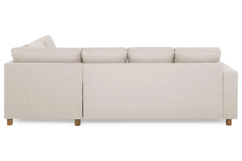 Crazy 4-seters Høyrevendt U-formet Small Sofa med Divan og Sjeselong i Stoff - Beige - Møbler - Sofaer - Sofaer med sjeselong - 4 seters sofa med divan