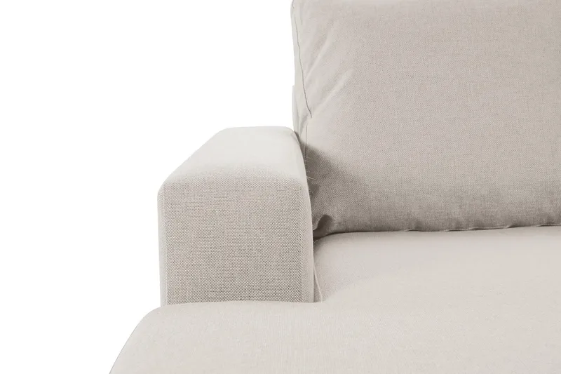 Crazy 4-seters Høyrevendt U-formet Small Sofa med Divan og Sjeselong i Stoff - Beige - Møbler - Sofaer - Sofaer med sjeselong - 4 seters sofa med divan