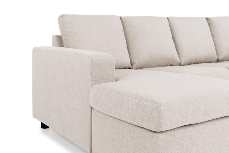 Crazy 4-seters Høyrevendt U-formet Small Sofa med Divan og Sjeselong i Stoff - Beige - Møbler - Sofaer - Sofaer med sjeselong - 4 seters sofa med divan