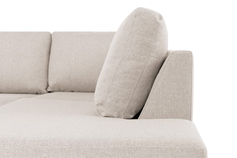 Crazy 4-seters Høyrevendt U-formet Small Sofa med Divan og Sjeselong i Stoff - Beige - Møbler - Sofaer - U-sofa