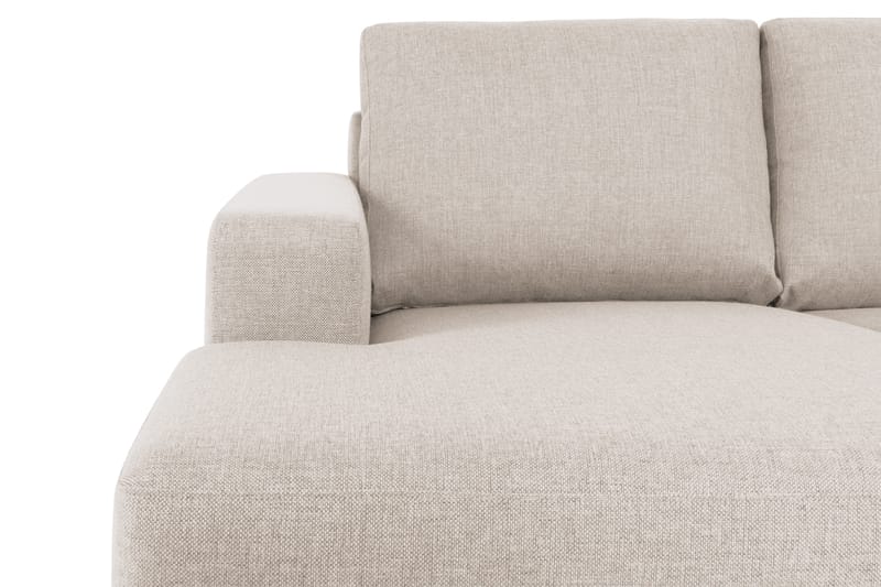 Crazy 4-seters Høyrevendt U-formet Small Sofa med Divan og Sjeselong i Stoff - Beige - Møbler - Sofaer - U-sofa