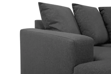 Crazy 4-seters Høyrevendt U-formet Small Sofa med Divan og Sjeselong i Stoff inkl. Pynteputer - Mørk grå - Møbler - Sofaer - U-sofa