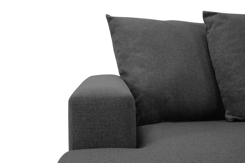 Crazy 4-seters Høyrevendt U-formet Small Sofa med Divan og Sjeselong i Stoff inkl. Pynteputer - Mørk grå - Møbler - Sofaer - U-sofa