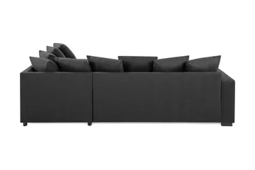 Crazy 4-seters Høyrevendt U-formet Small Sofa med Divan og Sjeselong i Stoff inkl. Pynteputer - Mørk grå - Møbler - Sofaer - U-sofa