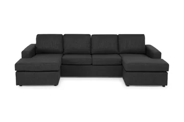 Crazy 4-seters U-formet Sofa med Dobbeldivan i Stoff - Antrasitt - Møbler - Sofaer - U-sofa