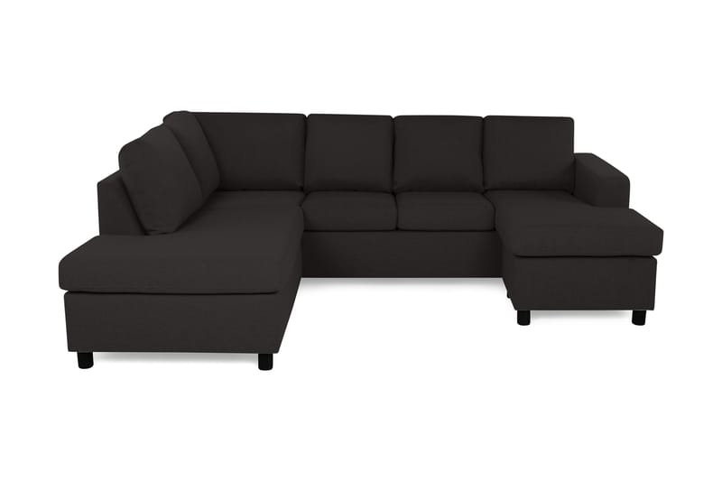 Crazy 4-seters Venstrevendt U-formet Large Sofa med Divan og Sjeselong i Stoff - Antrasitt - Møbler - Sofaer - Sofaer med sjeselong - 4 seters sofa med divan