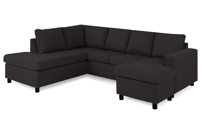 Crazy 4-seters Venstrevendt U-formet Large Sofa med Divan og Sjeselong i Stoff - Antrasitt - Møbler - Sofaer - Sofaer med sjeselong - 4 seters sofa med divan