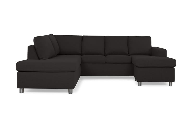 Crazy 4-seters Venstrevendt U-formet Large Sofa med Divan og Sjeselong i Stoff, Antrasitt