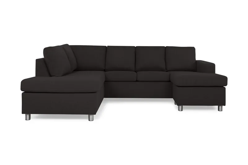 Crazy 4-seters Venstrevendt U-formet Large Sofa med Divan og Sjeselong i Stoff, Antrasitt