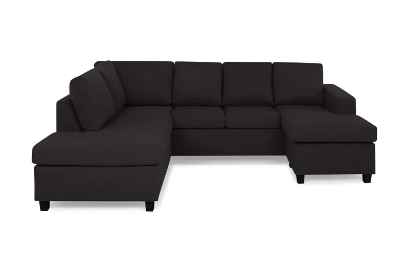 Crazy 4-seters Venstrevendt U-formet Large Sofa med Divan og Sjeselong i Stoff, Antrasitt