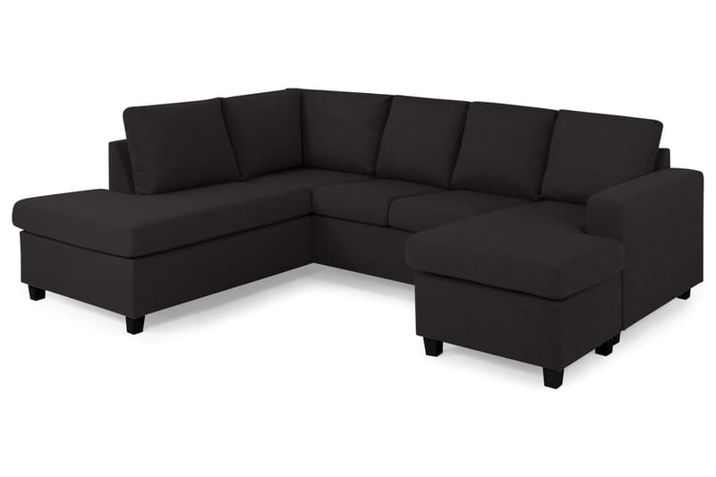 Crazy 4-seters Venstrevendt U-formet Large Sofa med Divan og Sjeselong i Stoff - Antrasitt - Møbler - Sofaer - Sofaer med sjeselong - 4 seters sofa med divan